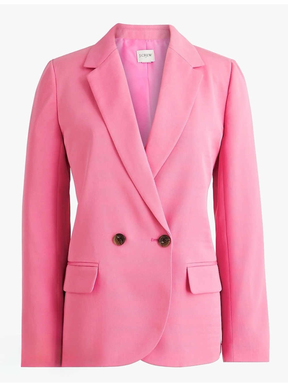 J. Crew Drapey Double-Breasted Blazer, Twill, Pink New With Tags